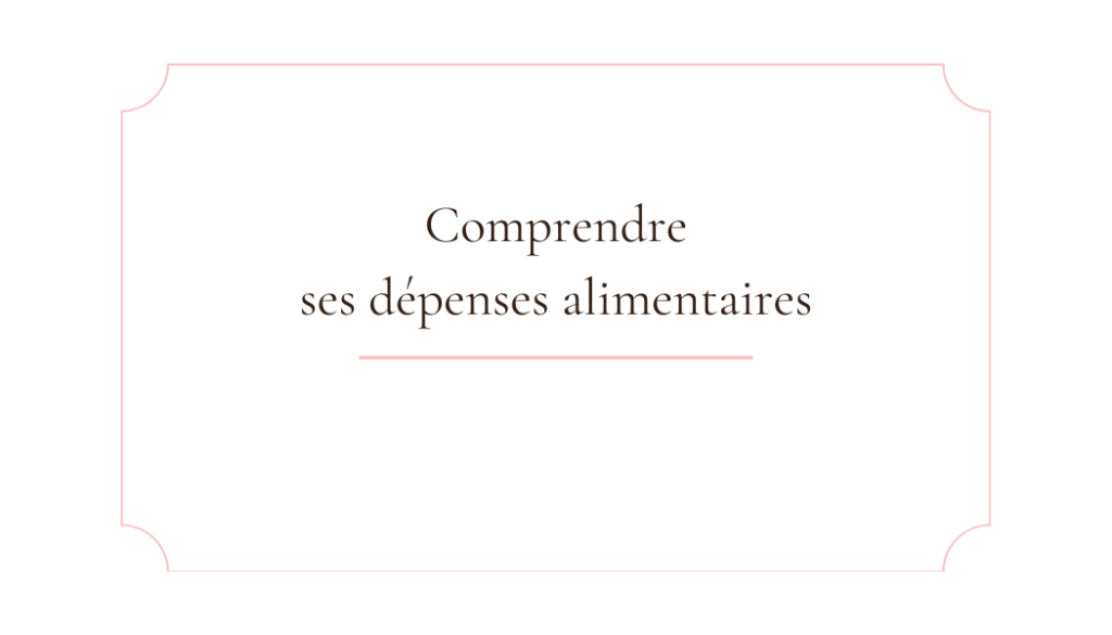 Carte titre de section Comprendre ses dépenses alimentaires