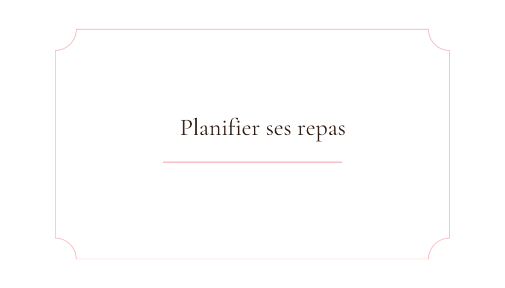 Carte titre de la section Planifier ses repas