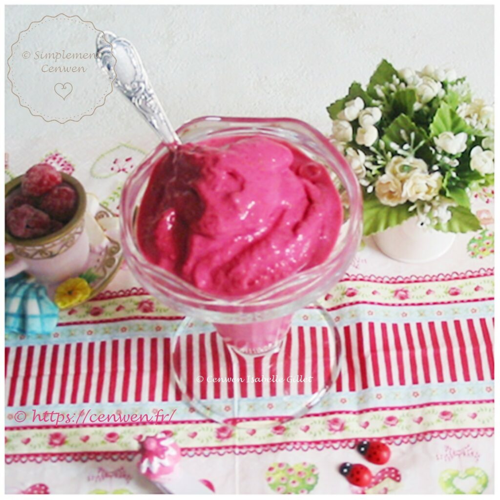 Crème glacée au tofu soyeux et à la framboise