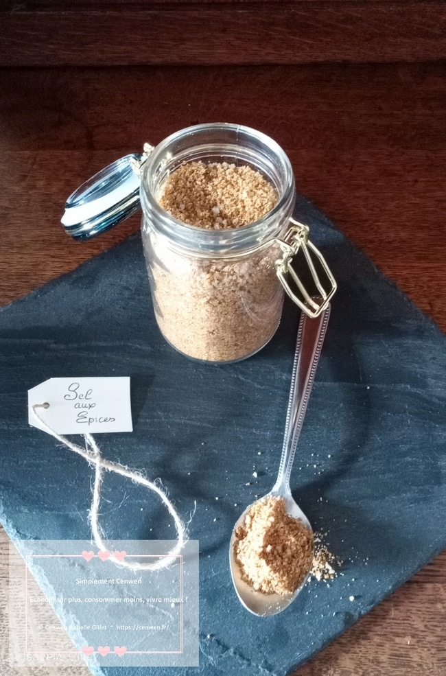 Sel aromatisé aux épices, mélange coloré et parfumé prêt à assaisonner les plats
