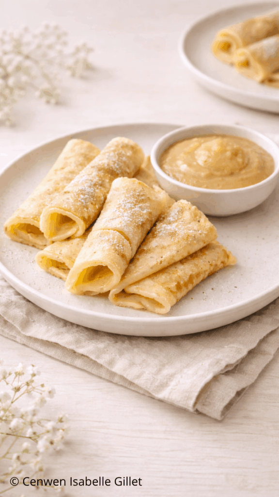 Plinsen, crêpes épaisses d’inspiration allemande, recette facile et économique pour cuisiner simplement en fin de mois difficile.